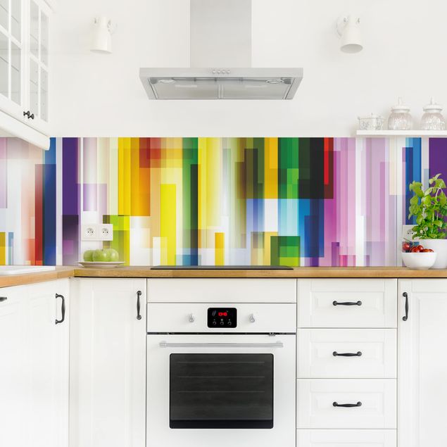 Kitchen splashback abstract Rainbow Cubes