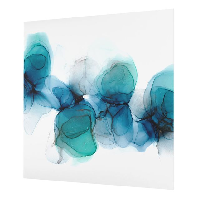 Splashback - Wild Flowers In Blue And Gold - Square 1:1