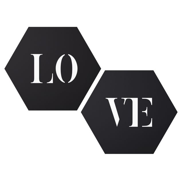 Forex hexagon - Letters LOVE White Set I