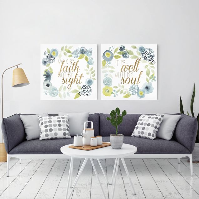 Print on canvas - Garland With Saying I Set