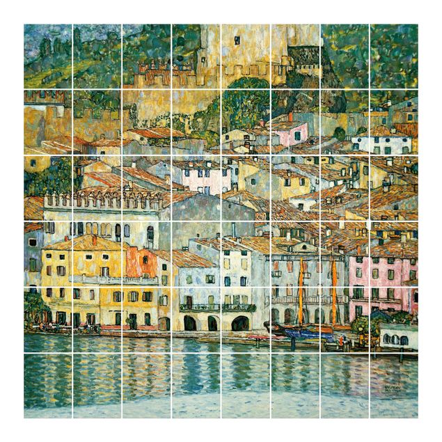 Tile sticker with image - Gustav Klimt - Malcesine On Lake Garda