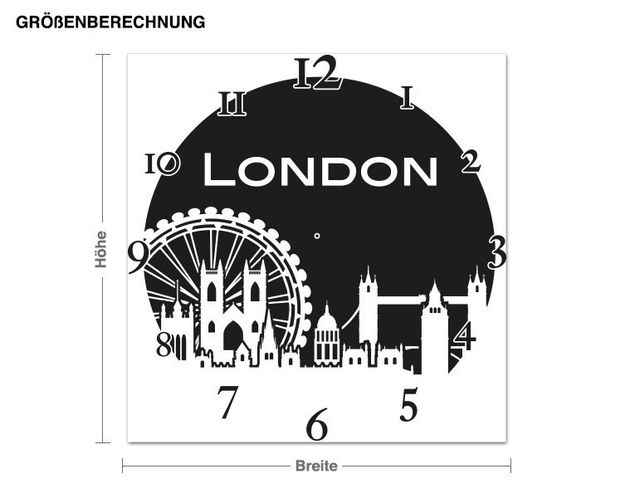 Wall stickers metropolises London clock
