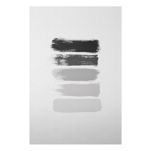 Print on aluminium - Stripes in Black And Grey
