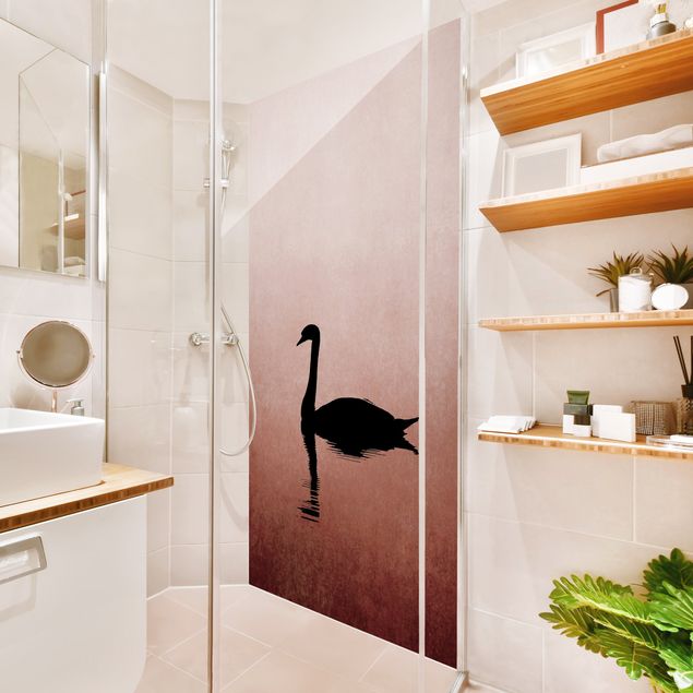 Shower wall panels Swan In Sunset