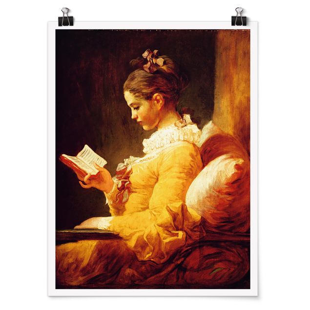 Poster - Jean Honoré Fragonard - Young Girl Reading