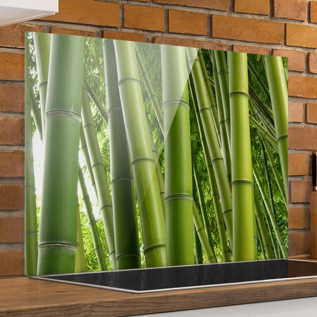 Glass splashback flower Bamboo Trees