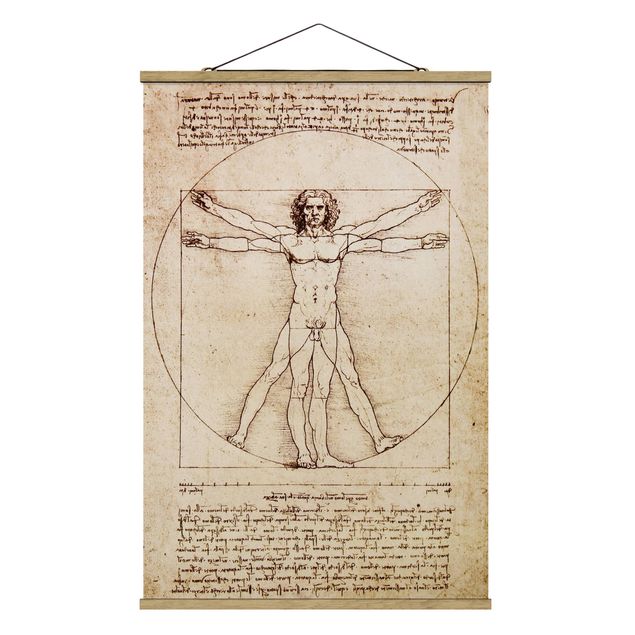 Fabric print with poster hangers - Da Vinci