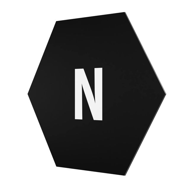 Alu-Dibond hexagon - Letter Black N
