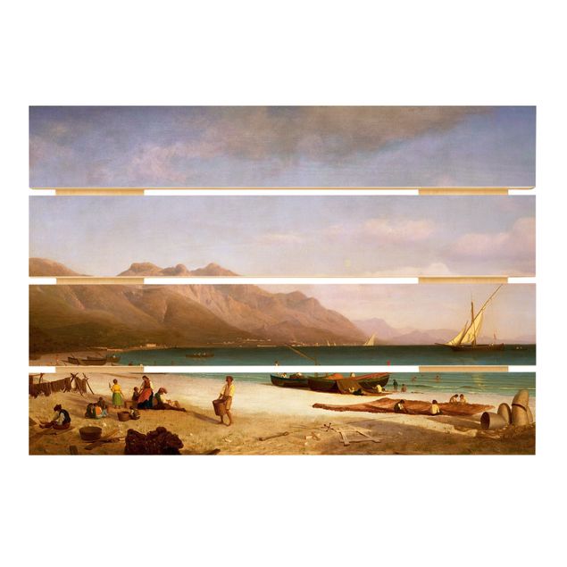 Print on wood - Albert Bierstadt - Bay of Salerno