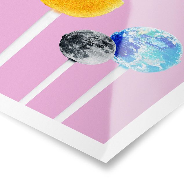 Poster art print - Lollipops With Planets