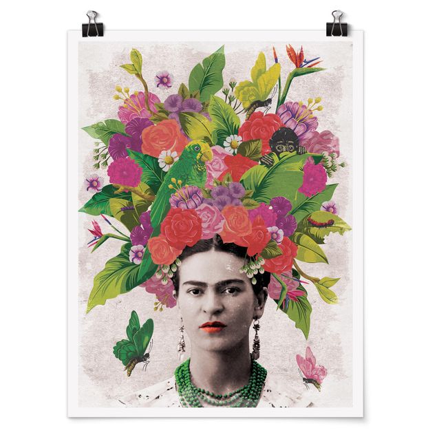 Poster art print - Frida Kahlo - Flower Portrait