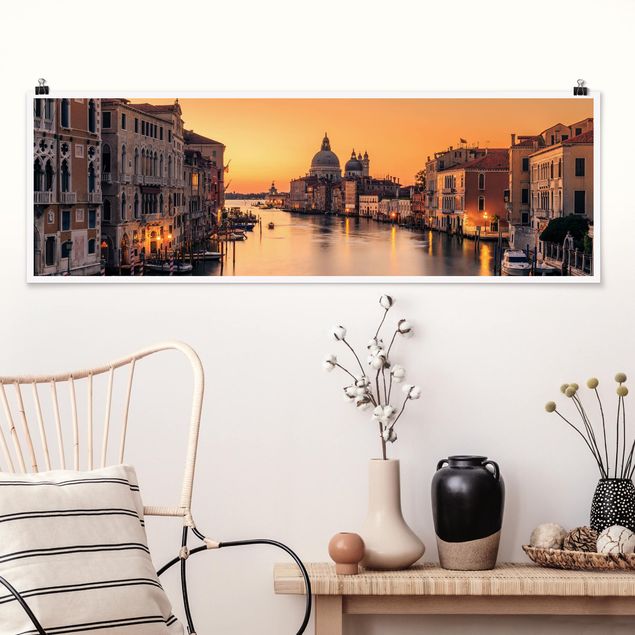 Panoramic poster architecture & skyline - Golden Venice