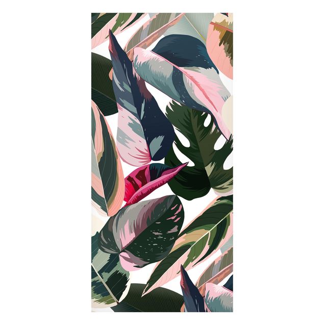 Magnetic memo board - Pink Tropical Pattern XXL