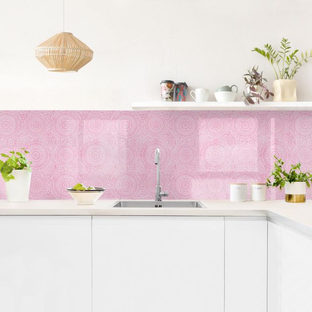 Kitchen splashbacks Pattern Mandala Light Pink