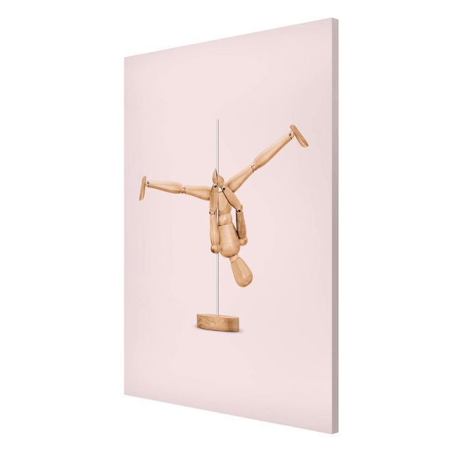 Magnetic memo board - Pole Dance With Wooden Figure