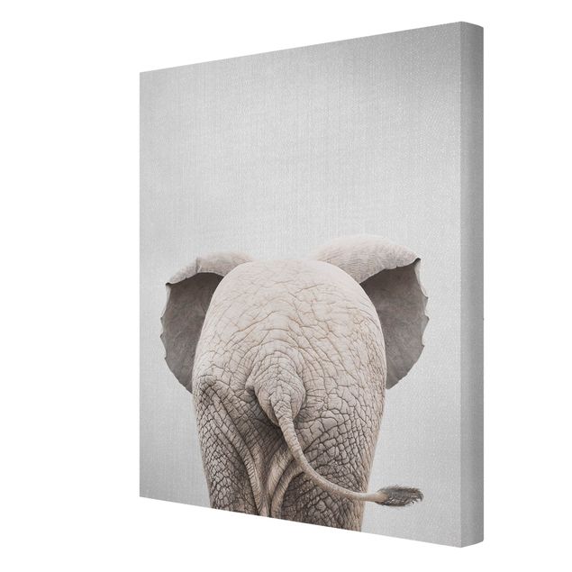 Canvas print - Baby Elephant From Behind - Portrait format 3:4