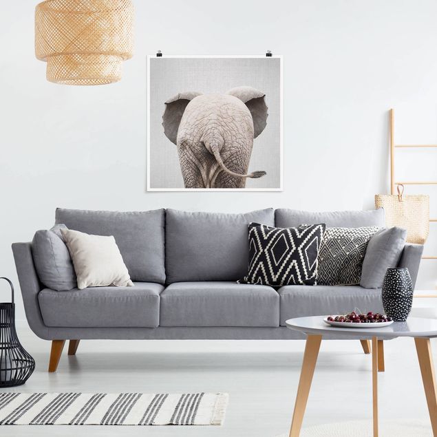 Poster art print - Baby Elephant From Behind