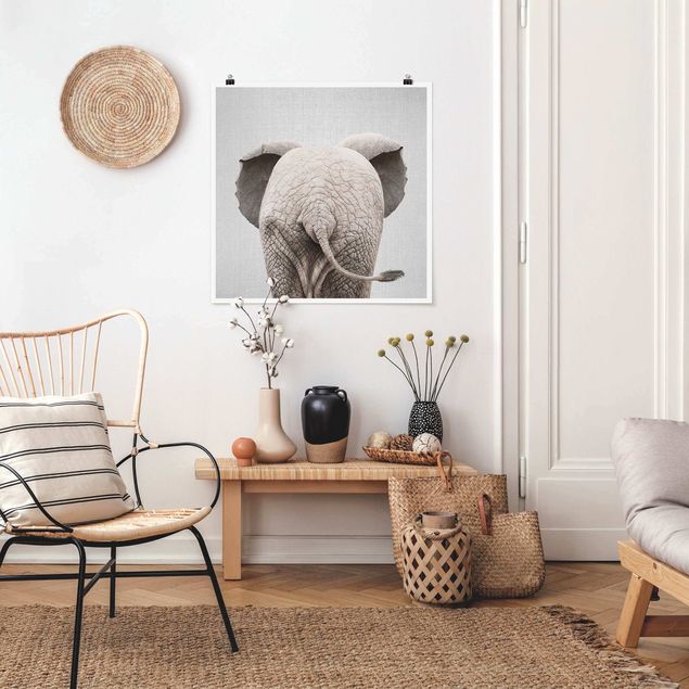 Poster art print - Baby Elephant From Behind
