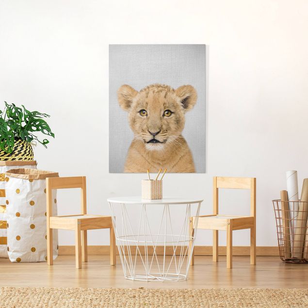 Canvas print - Baby Lion Luca - Portrait format 3:4
