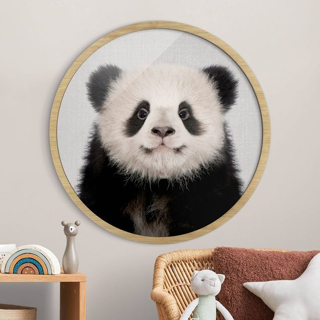 Framed prints round Baby Panda Prian