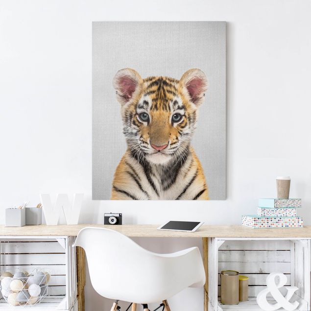Canvas print - Baby Tiger Thor - Portrait format 3:4