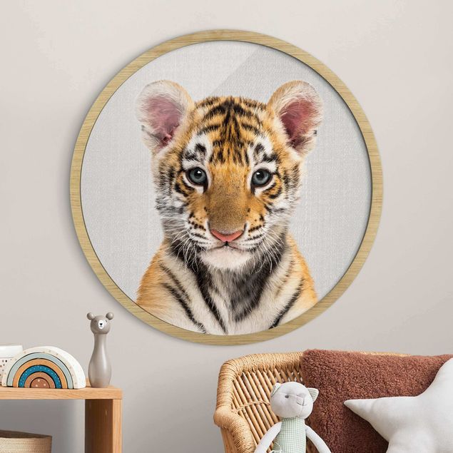 Framed prints round Baby Tiger Thor