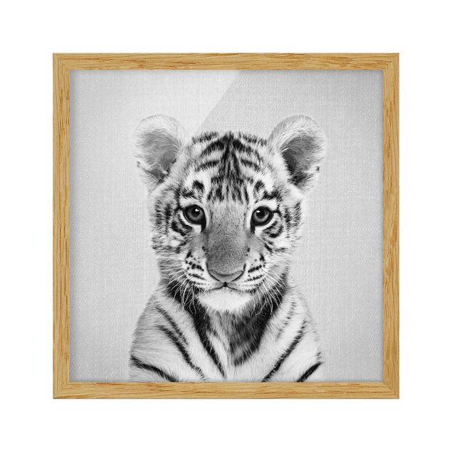 Framed poster - Baby Tiger Thor Black And White