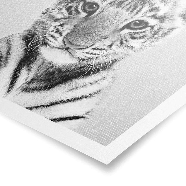Poster art print - Baby Tiger Thor Black And White