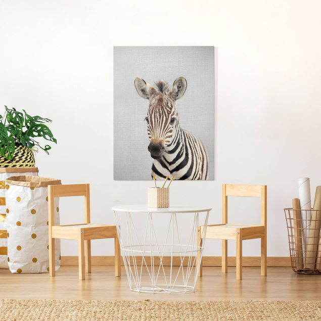 Canvas print - Baby Zebra Zoey - Portrait format 3:4