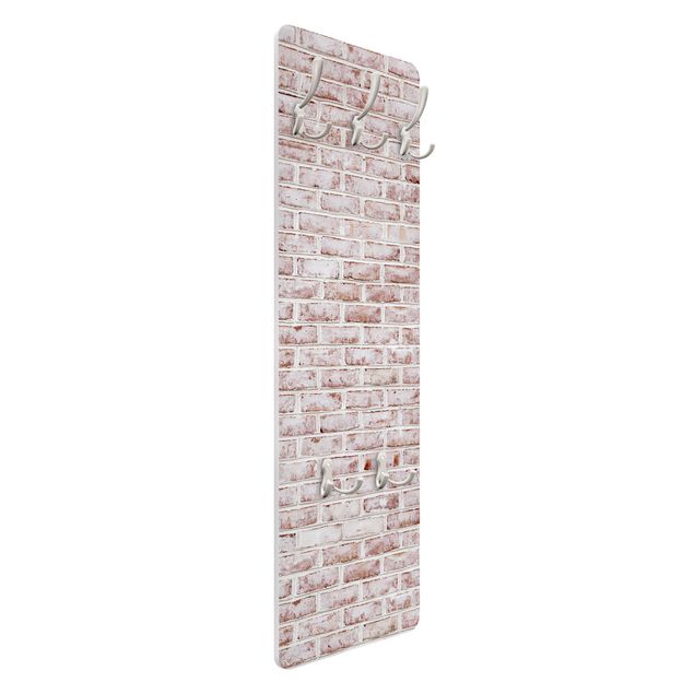Coat rack modern - Brick Wall Shabby Painted White