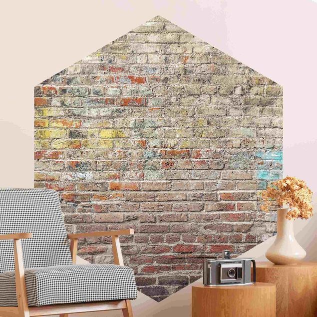 Wallpapers Brick Wall With Shabby Colouring