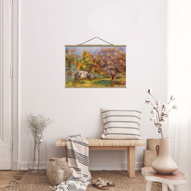 Fabric print with poster hangers - Auguste Renoir - Olive Garden