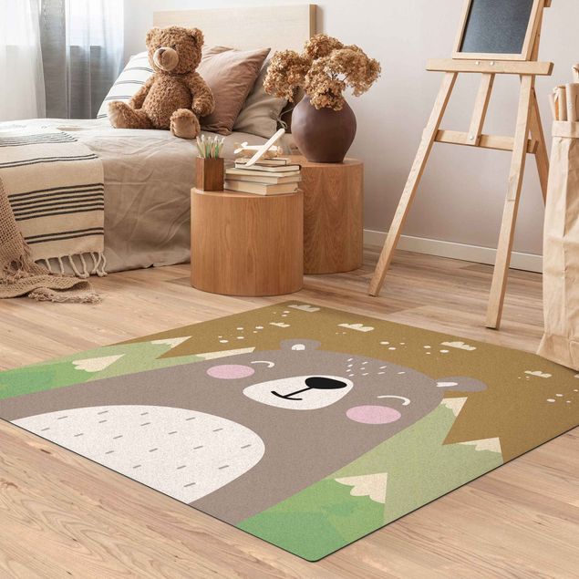 Cork mat - Cute Bears - Square 1:1