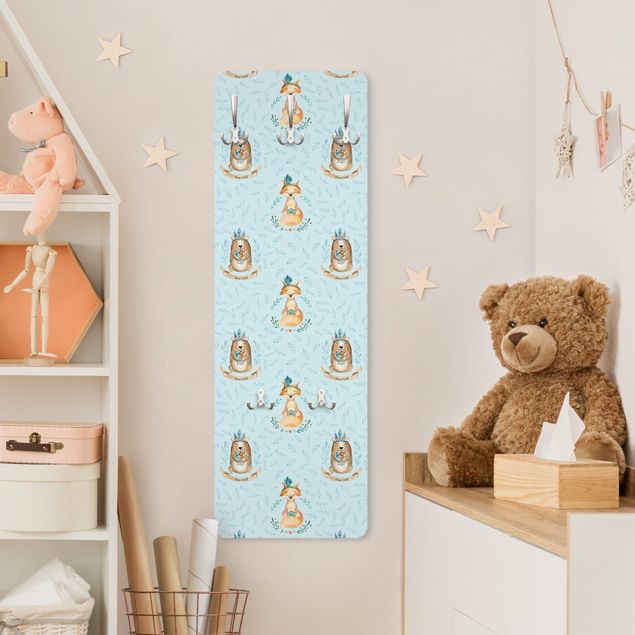 Coat rack - Bears And Foxes In Front Of Blue