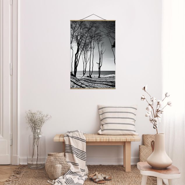 Fabric print with poster hangers - Trees At the Baltic Sea - Portrait format 2:3