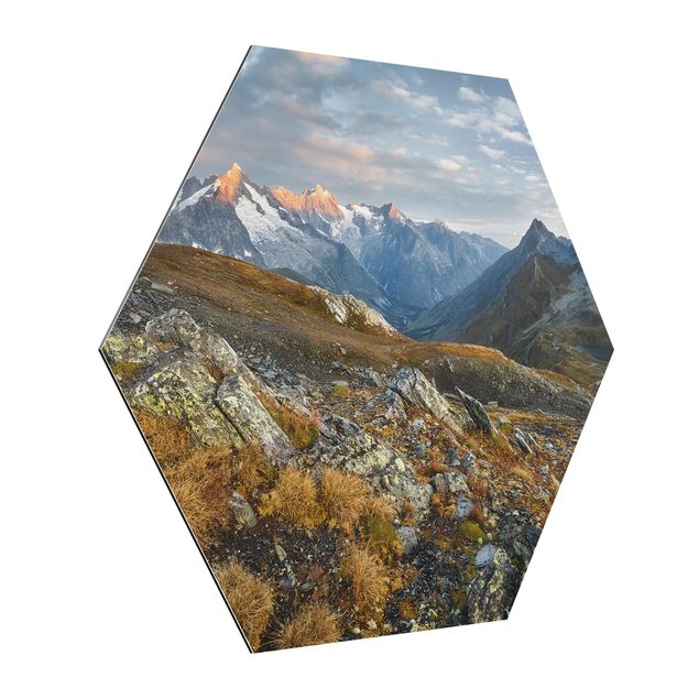 Alu-Dibond hexagon - Col De Fenêtre Switzerland