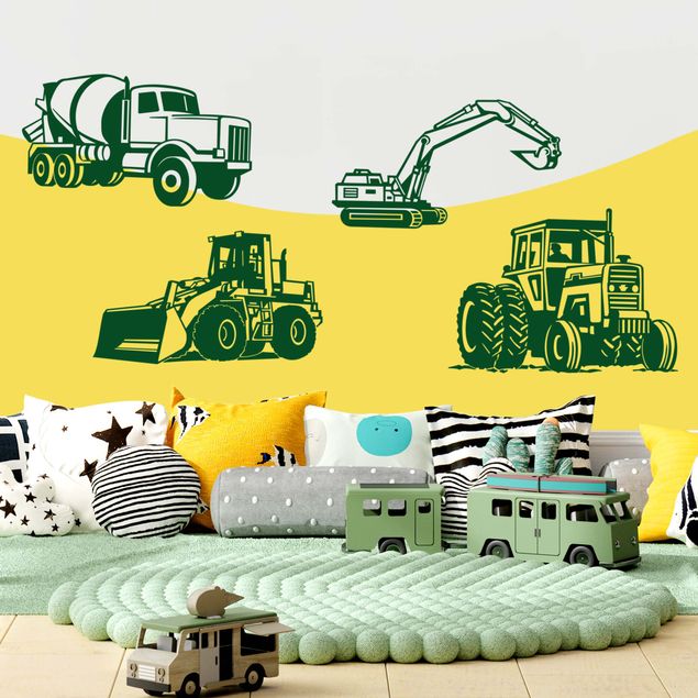 Wall stickers construction-site Excavator set