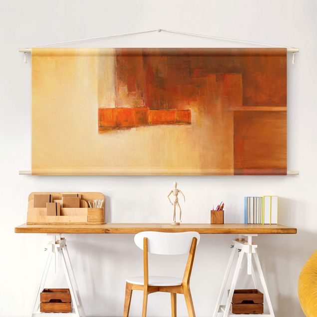 modern tapestry Balance Orange Brown