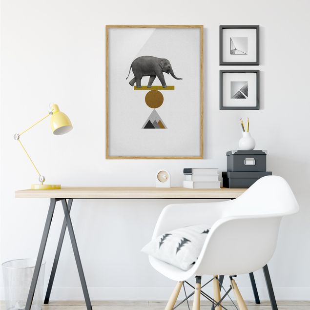 Framed poster - Art Of Balance Elephant