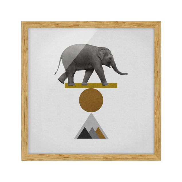 Framed poster - Art Of Balance Elephant