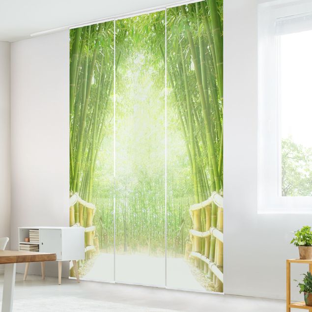Sliding panel curtains set - Bamboo Way