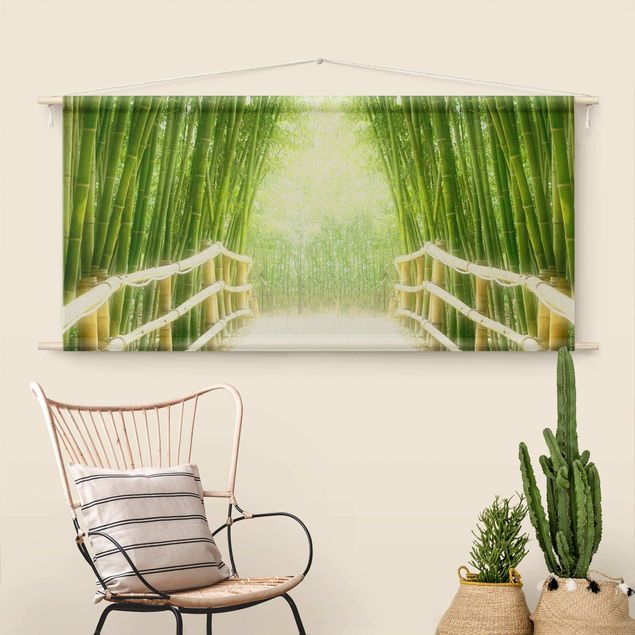 extra large wall tapestry Bamboo Way
