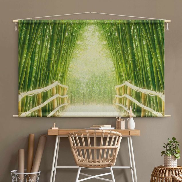 extra large wall tapestry Bamboo Way