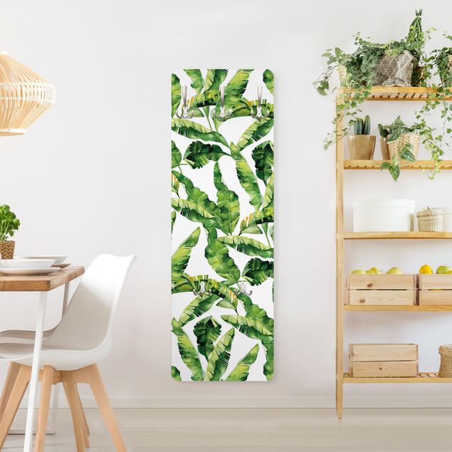 Coat rack modern - Banana Leaf Watercolour Pattern