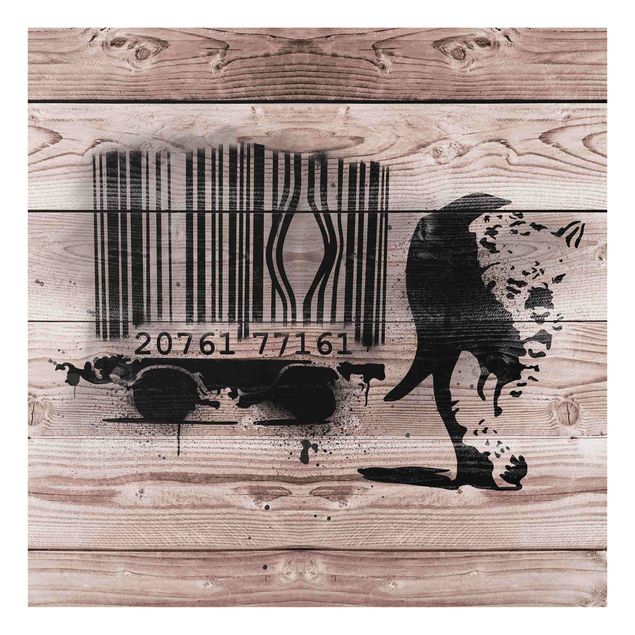 Glass print - Barcode Leopard - Brandalised ft. Graffiti by Banksy