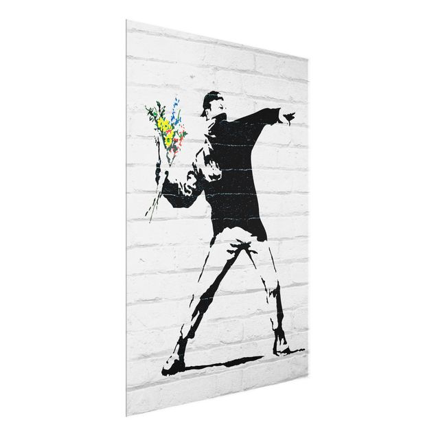 Glass print - Flower Thrower - Brandalised ft. Graffiti by Banksy