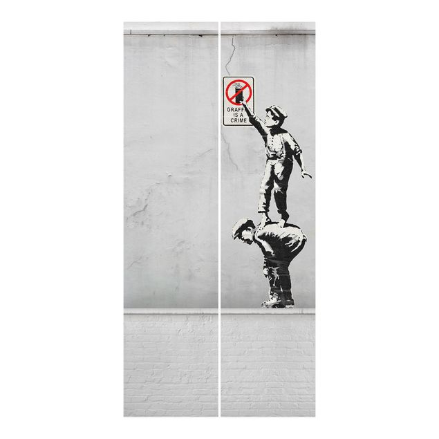 Sliding curtain set - Graffiti Is A Crime - Brandalised ft. Graffiti by Banksy