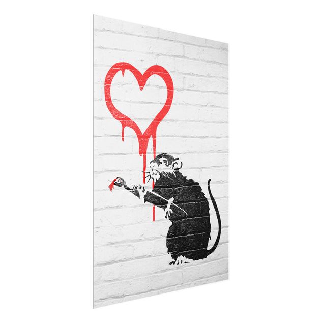 Glass print - Love Rat - Brandalised ft. Graffiti by Banksy