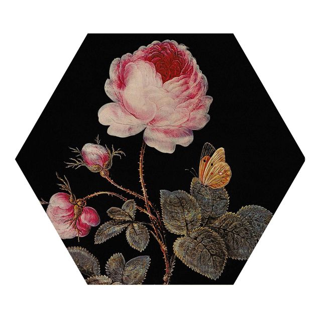 Wooden hexagon - Barbara Regina Dietzsch - The Hundred-Petalled Rose