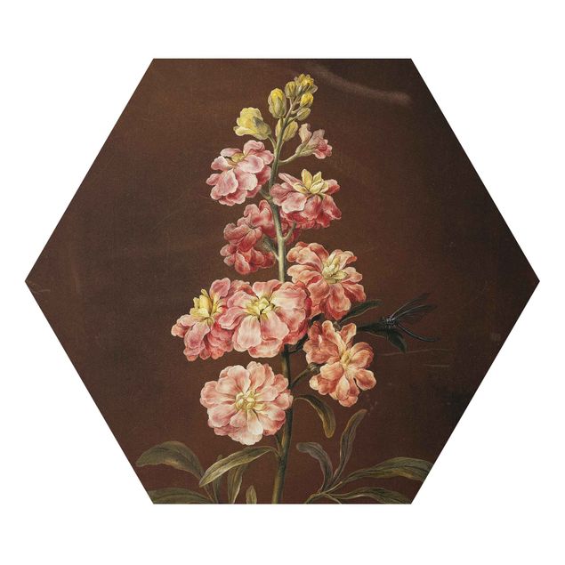 Alu-Dibond hexagon - Barbara Regina Dietzsch - A Light Pink Gillyflower